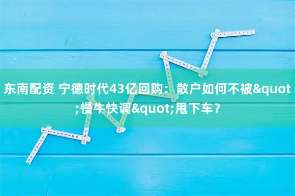 东南配资 宁德时代43亿回购：散户如何不被"慢牛快调"甩下车？